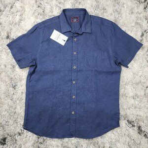 NEW UNTUCKit Cameron Linen Shirt Mens Large Slim Fit Wrinkle Resistant Button